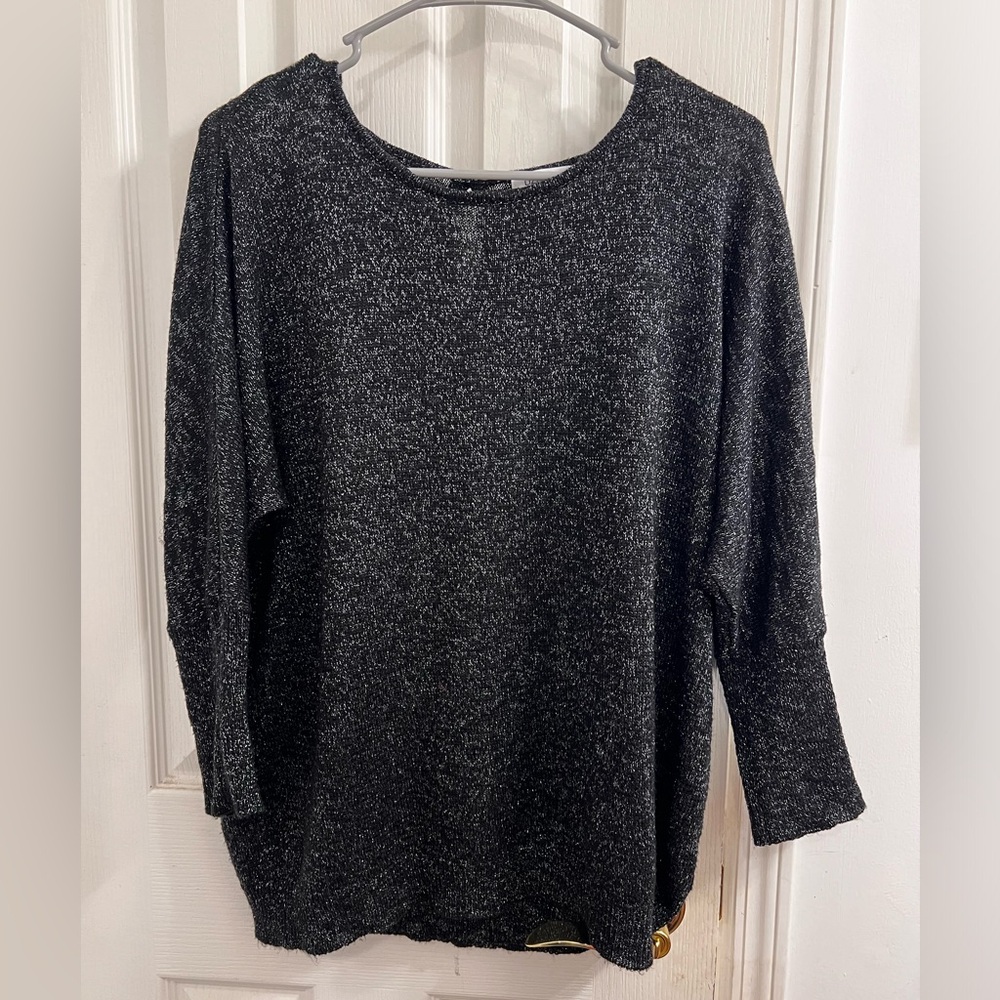 Women’s sparkly black sweater. Large long sleeve